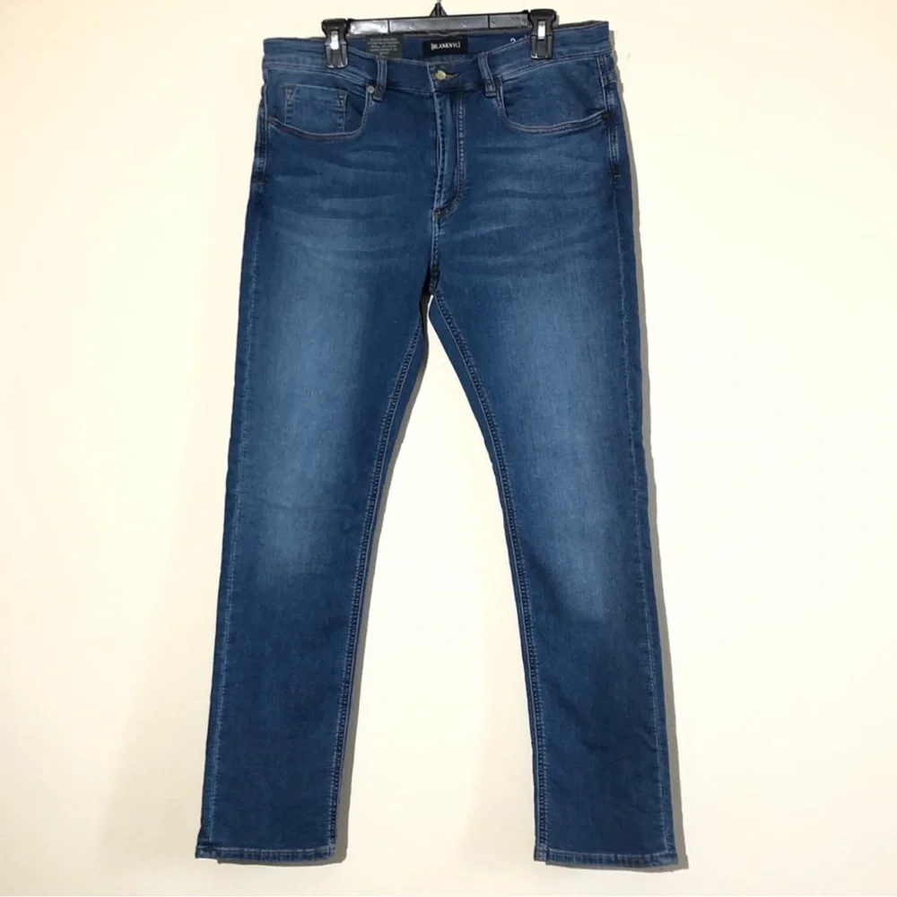 NWT Blank NYC Wooster Slim Fit Dark Blue Rinse Size 28x32 - Picture 2 of 10